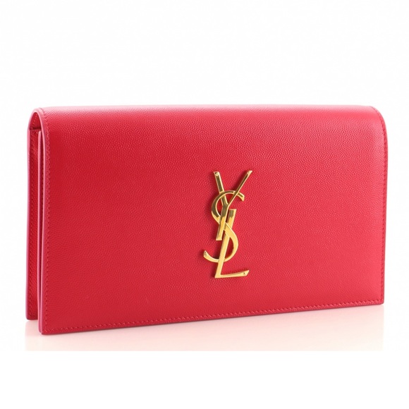 Yves Saint Laurent, Bags, Ysl Yves Saint Laurent Classic Kate Monogram  Leather Flap Clutch Handbag